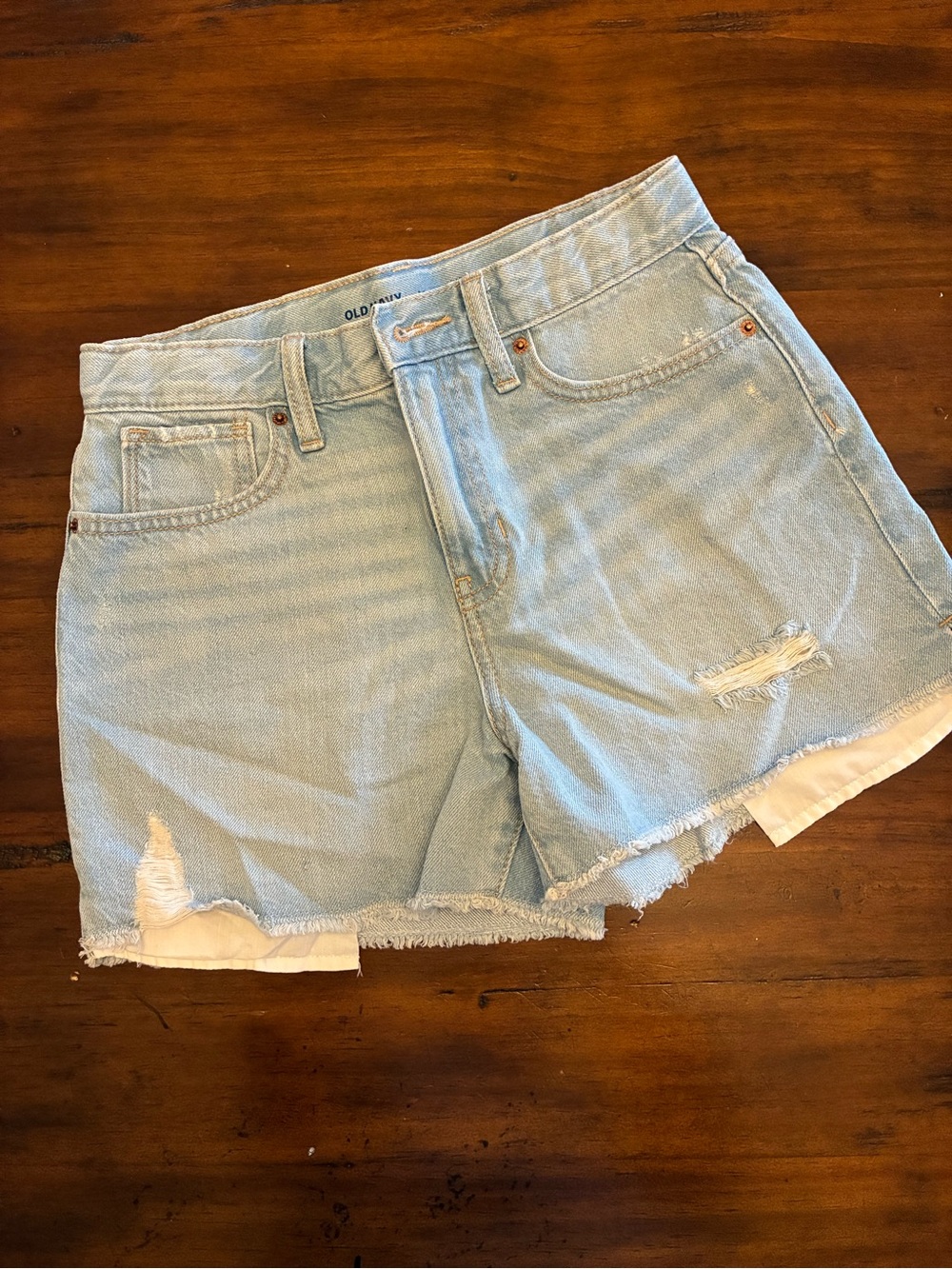 Old Navy Light Blue Distressed Denim Shorts